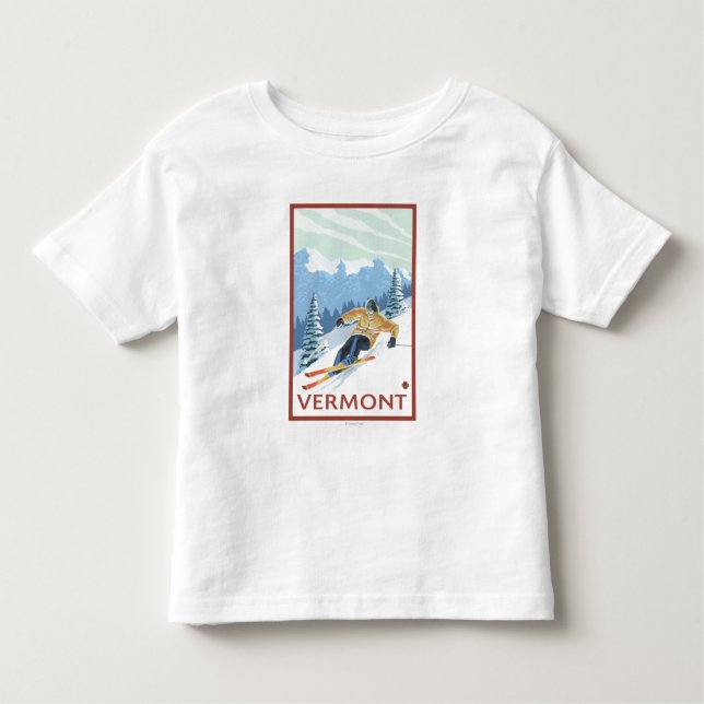 VermontDownhill Skier Scene Toddler T-shirt (Front)