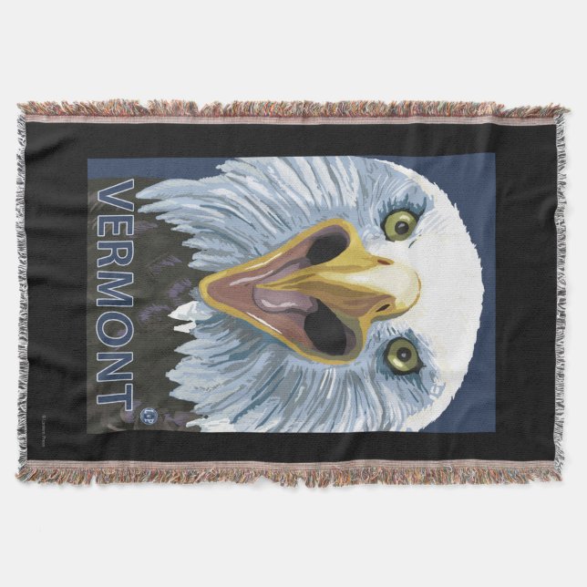VermontEagle Up Close Throw Blanket (Front)