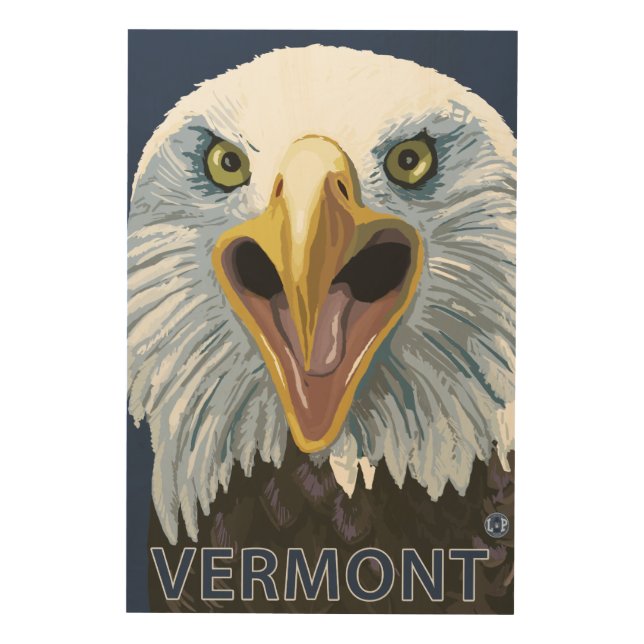 VermontEagle Up Close Wood Wall Decor (Front)