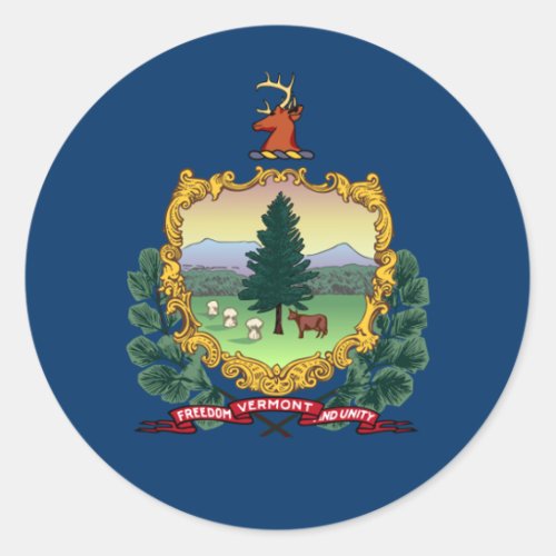 Vermonter Flag Flag of Vermont Classic Round Sticker