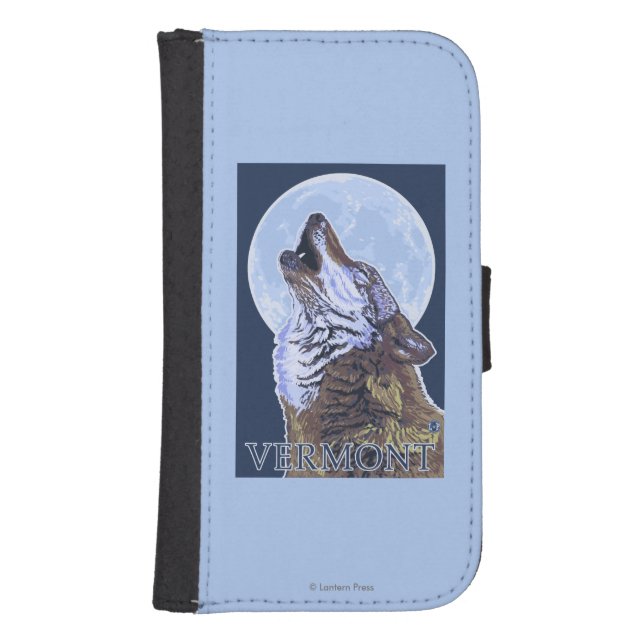 VermontHowling Wolf Samsung Galaxy Wallet Case (Front)