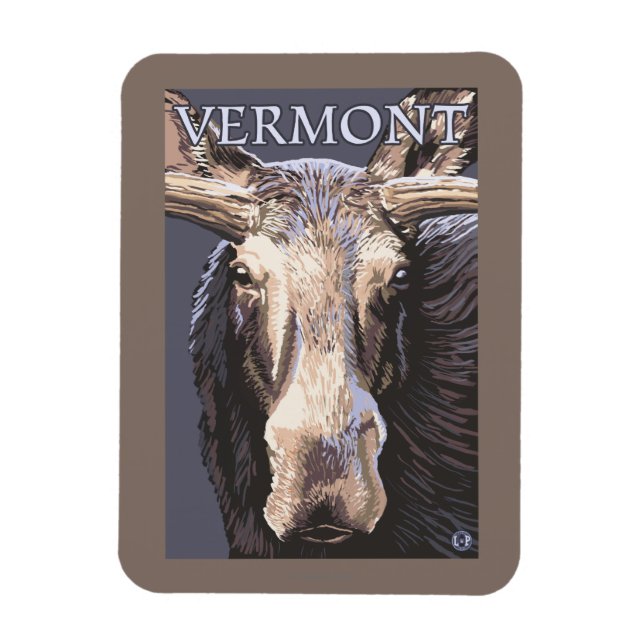 VermontMoose Up Close Magnet (Vertical)