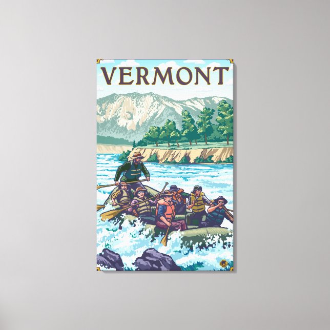 VermontRiver Rafting Scene Canvas Print (Front)