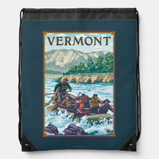 VermontRiver Rafting Scene Drawstring Bag
