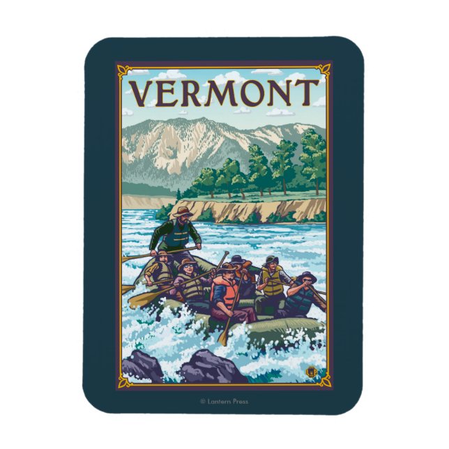 VermontRiver Rafting Scene Magnet (Vertical)