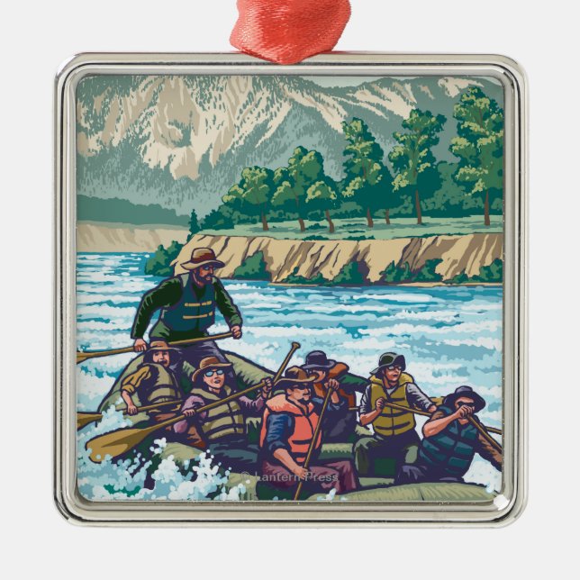VermontRiver Rafting Scene Metal Ornament (Front)