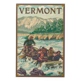 VermontRiver Rafting Scene Wood Wall Decor