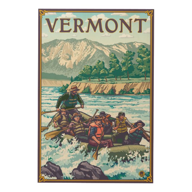 VermontRiver Rafting Scene Wood Wall Decor (Front)