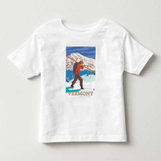 VermontSkier Carrying Skis Toddler T-shirt (Front)