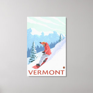 VermontSnowboarder Scene Canvas Print