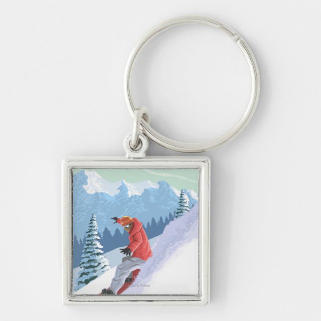 VermontSnowboarder Scene Keychain (Front)