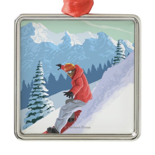 VermontSnowboarder Scene Metal Ornament