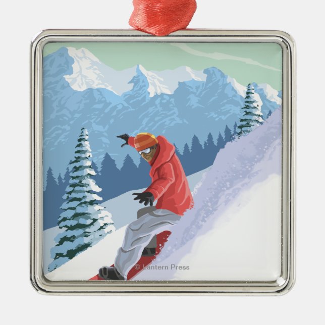 VermontSnowboarder Scene Metal Ornament (Front)