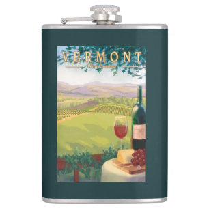VermontWine Country Scene Flask