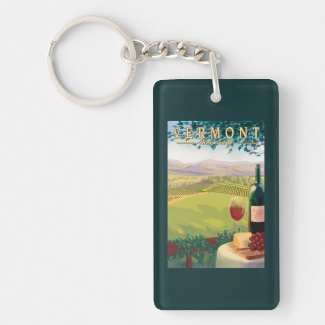 VermontWine Country Scene Keychain (Front)