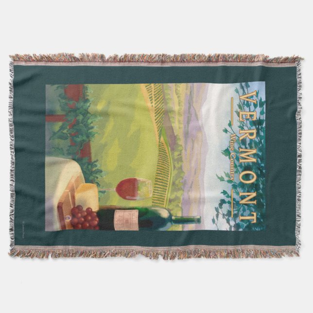 VermontWine Country Scene Throw Blanket (Front)