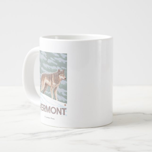 VermontWolf Scene Giant Coffee Mug (Front Left)