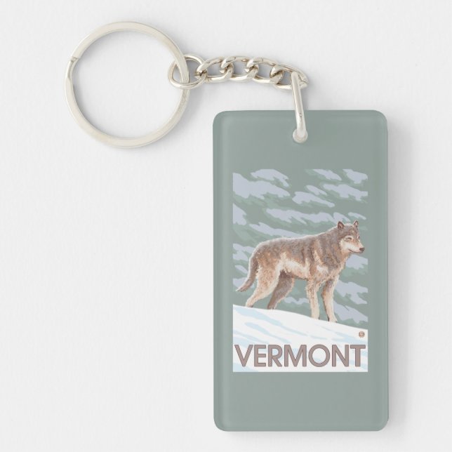 VermontWolf Scene Keychain (Front)
