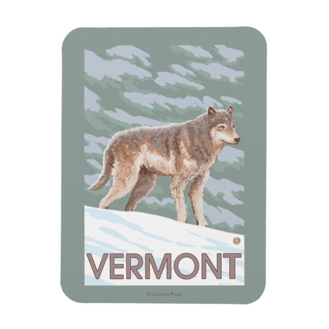 VermontWolf Scene Magnet (Vertical)