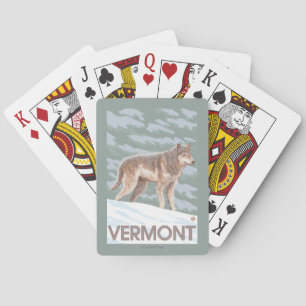VermontWolf Scene Poker Cards