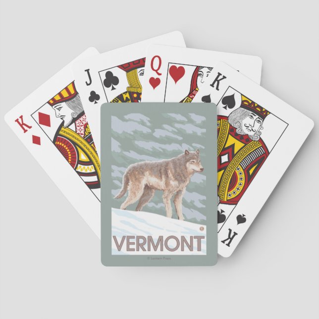 VermontWolf Scene Poker Cards (Back)