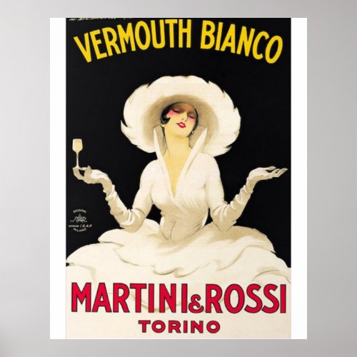 Vermouth Bianco Martini and Rossi Vintage FoodDri Poster