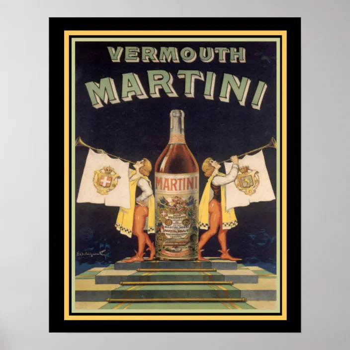 Vermouth Martini Vintage Ad Poster 16 20 | Zazzle.com