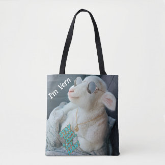 Vern the Prince of a Lamb Riding Shotgun Tote Bag