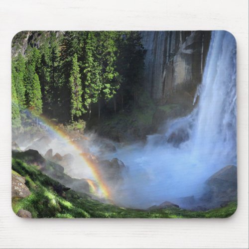 Vernal Fall Hiker and Rainbow Detail _ Yosemite Mouse Pad