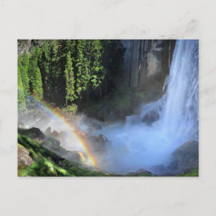 Vernal Fall Hiker and Rainbow Detail - Yosemite Postcard