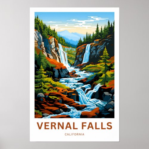 Vernal Falls California Travel Print