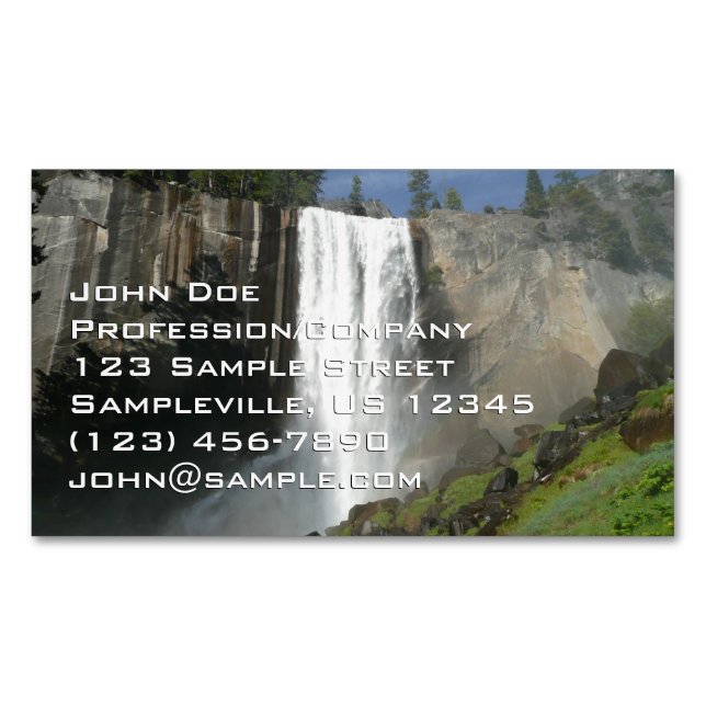 Vernal Falls I in Yosemite National Park Business Card Magnet (Front)