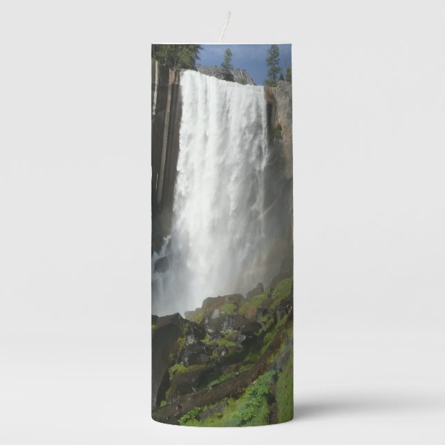 Vernal Falls I in Yosemite National Park Pillar Candle (Front)