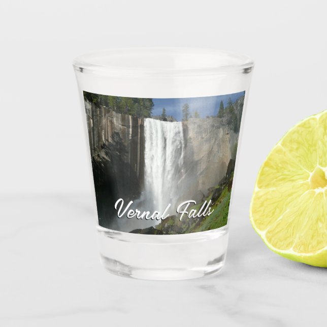 Vernal Falls I in Yosemite National Park Shot Glass (Front)