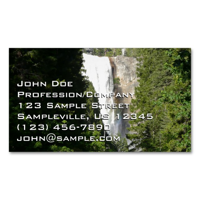 Vernal Falls II in Yosemite National Park Business Card Magnet (Front)