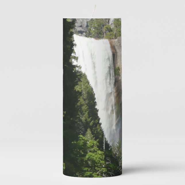 Vernal Falls II in Yosemite National Park Pillar Candle (Front)
