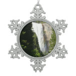 Vernal Falls II in Yosemite National Park Snowflake Pewter Christmas Ornament