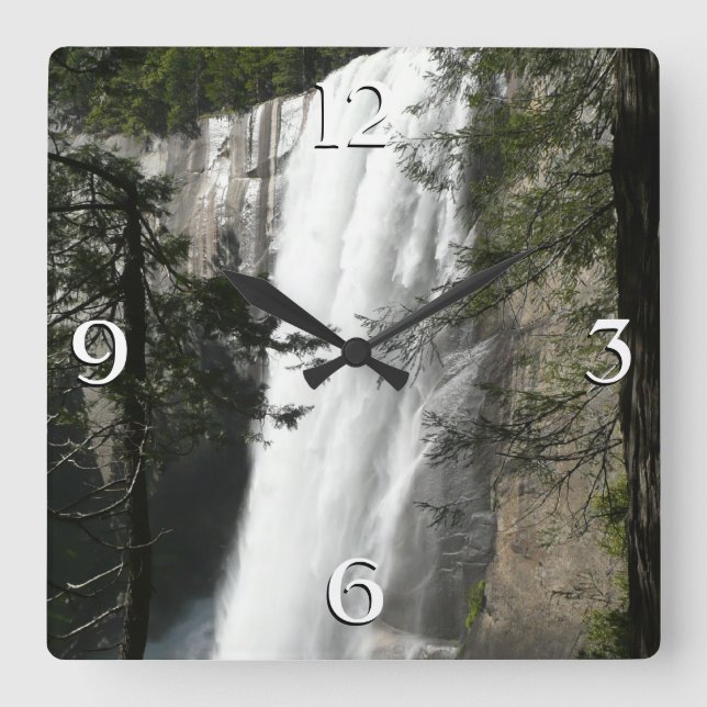 Vernal Falls III at Yosemite National Park Square Wall Clock (Front)