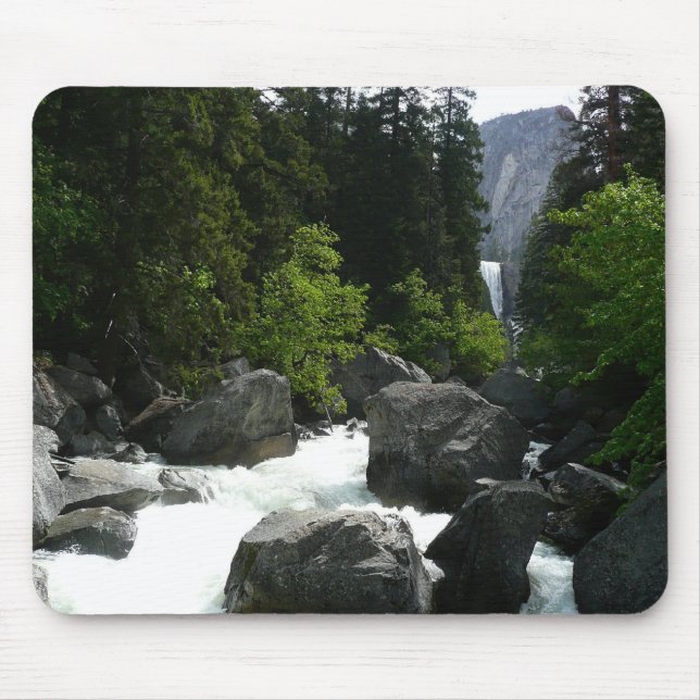 Vernal Falls in the Distance at Yosemite Mouse Pad (Front)