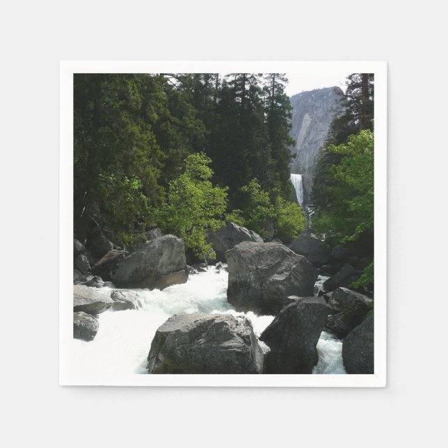 Vernal Falls in the Distance at Yosemite Napkins (Front)