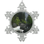 Vernal Falls in the Distance at Yosemite Snowflake Pewter Christmas Ornament