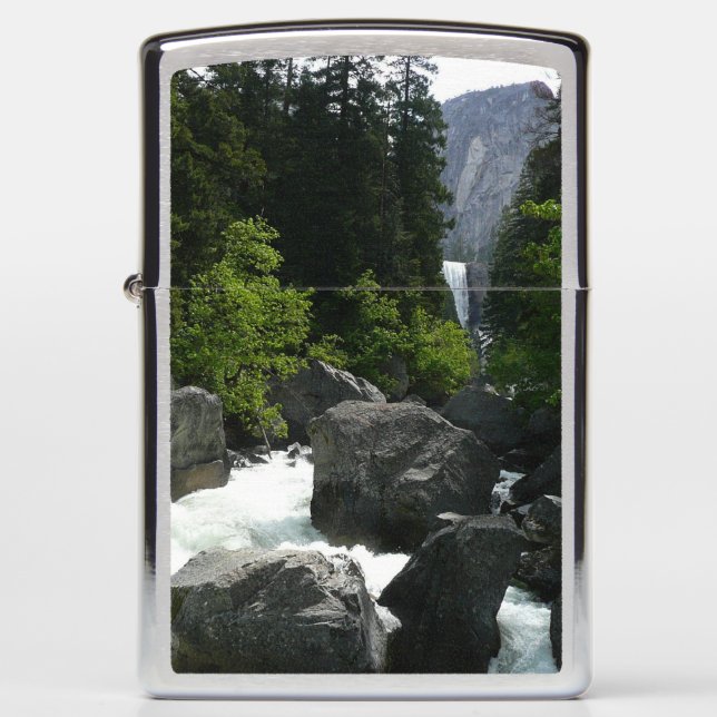 Vernal Falls in the Distance at Yosemite Zippo Lighter (Front)