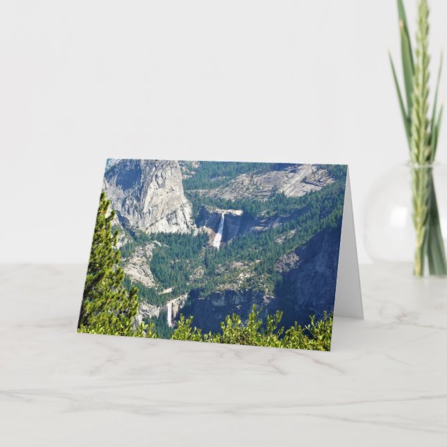 Vernal & Nevada Falls from Glacier Point, CA Card (Front)