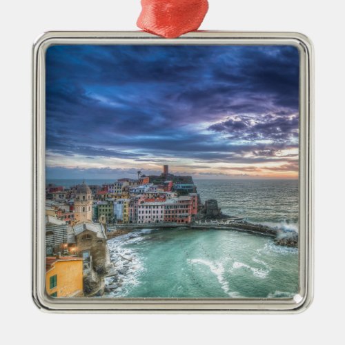 Vernazza at sunset Italy Metal Ornament
