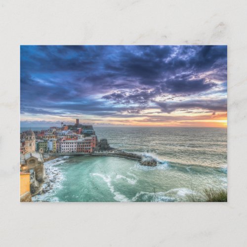 Vernazza at sunset Italy Postcard