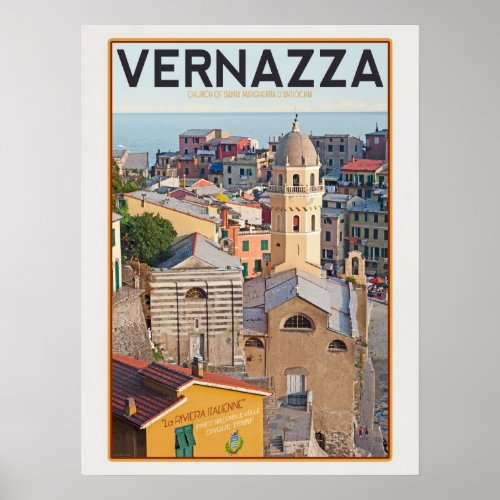 Vernazza _ Church of Santa Margherita dAntiochia Poster