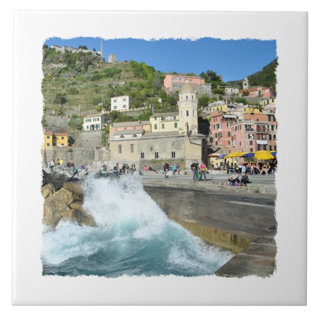 Vernazza, Cinque Terre, Italy Ceramic Tile (Front)