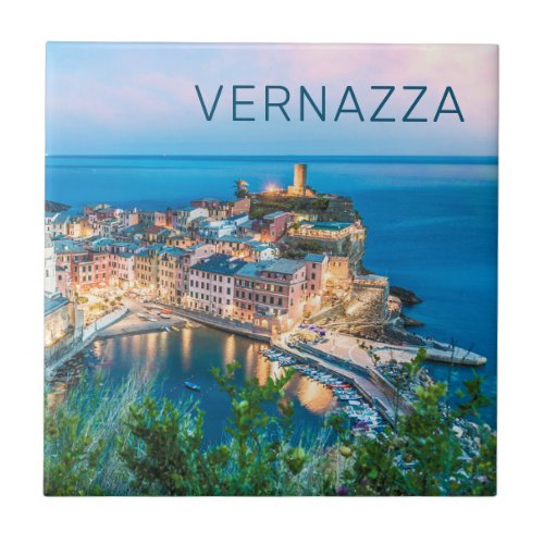 Vernazza Cinque Terre La Spezia Italy Panorama Ceramic Tile