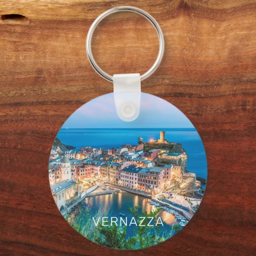 Vernazza Cinque Terre La Spezia Italy Panorama Keychain