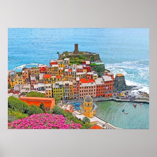 VERNAZZA  _ Cinque Terre _ panorama _ Liguria _ Poster